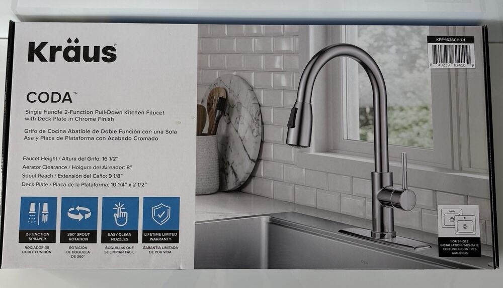 Kraus Coda KPF-1626CH-C1 Pull-Down Kitchen Faucet Chrome New in Box